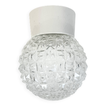 Lustre en porcelaine blanche vintage, années 1970
