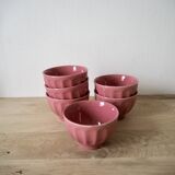 6 small pink bowls
