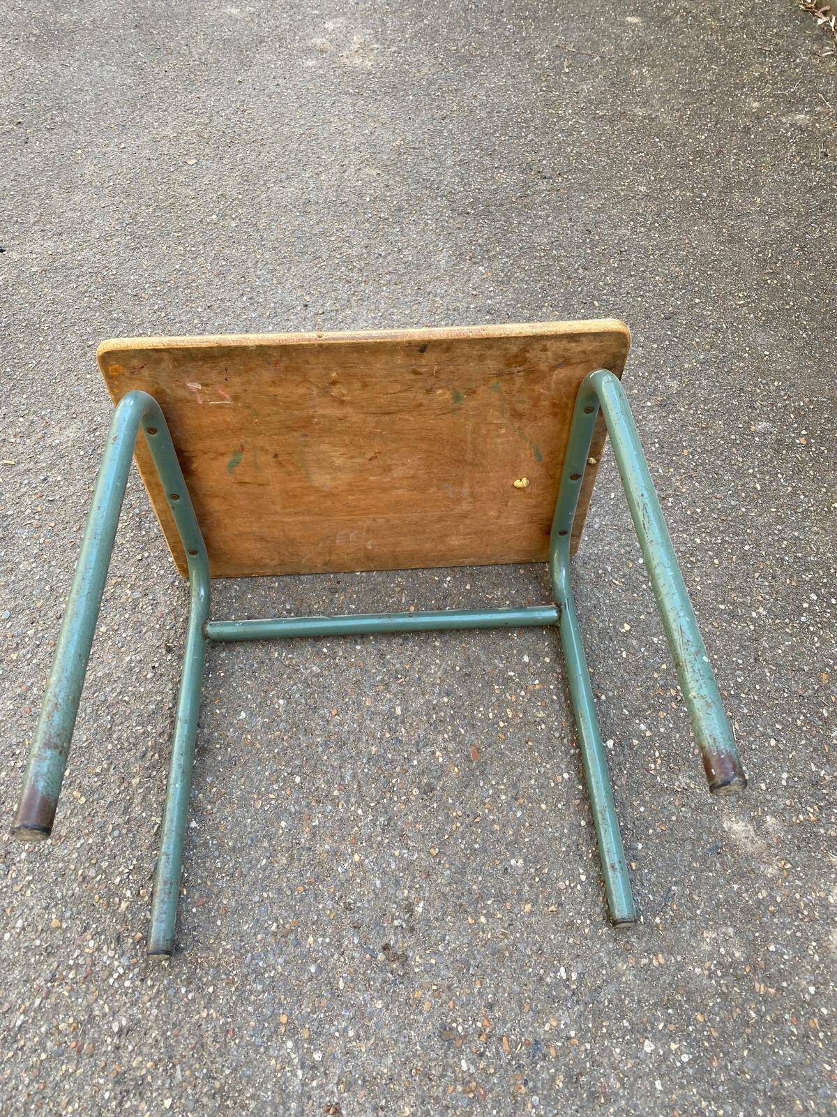 Bureau écolier bois et acier vert