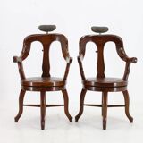 1920s Restored Rare Swivel Barber Beech Chair, Czechoslovakia