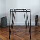 Vintage side table in twisted wrought iron and glazed ceramic.