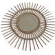 Mid Century Organic Modern Bamboo & Rattan Sunburst Patinated Mirror, 1960s