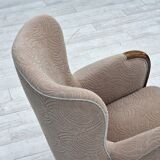1960s, Danish armchair, blend wool fabric, beech wood.
