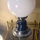 vintage lamp 1960 to 70 blue and chrome 28x15 thank you for looking at the photos