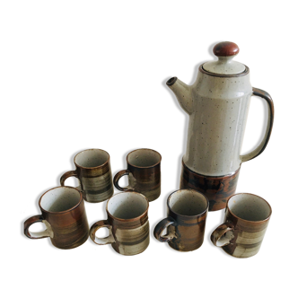 Japanese coffee service 80's in peasant sandstone