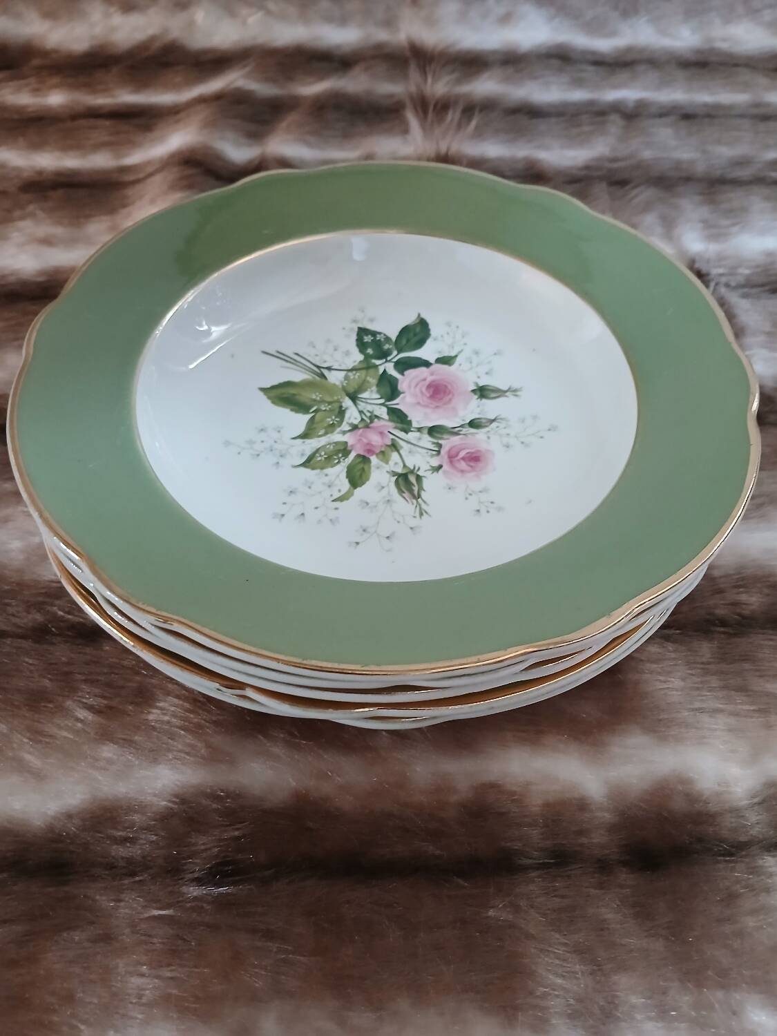 5 assiettes creuses anciennes Lunéville K&G 