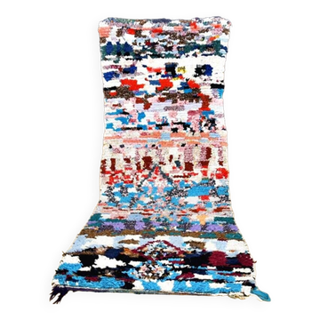 Tapis berbère marocain boucherouite vintage 238 x 85 cm