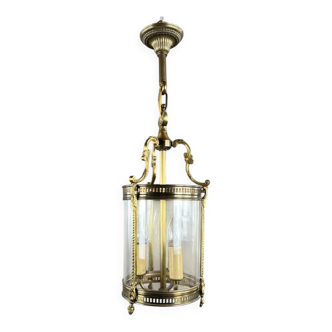 Louis XVI style lantern in bronze and glass, 20th century