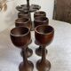 Wooden egg cups with stand