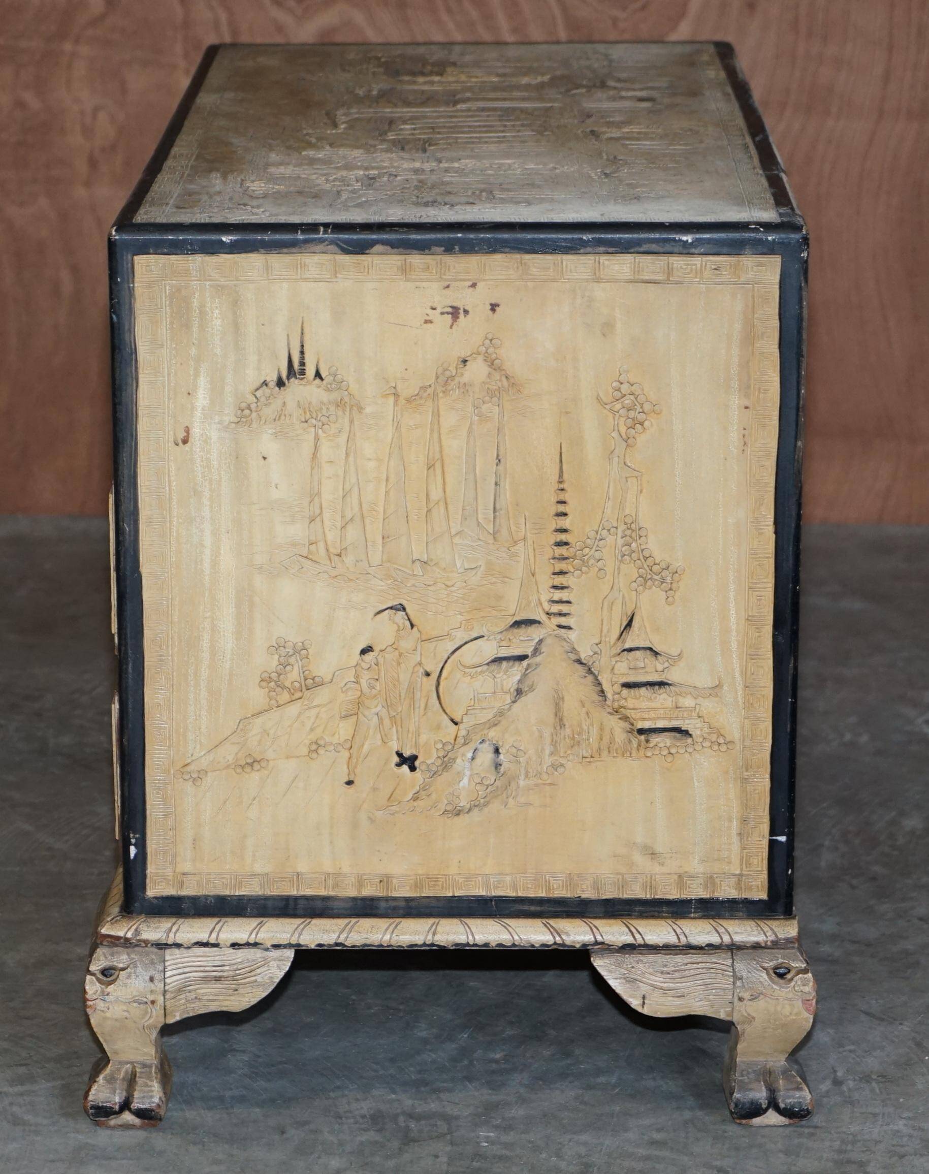 Chinese commode carved from camphor wood