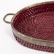 Vintage 1970s Wicker and Brass Tray, Italian Design