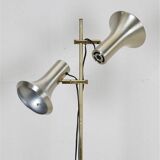 Lyskær Belysning double spot floor lamp / reading lamp / brass / 1970s / Danish modern design