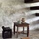 Stool, tabouret or low Japanese-style armchair in brutalist monoxyle radica.