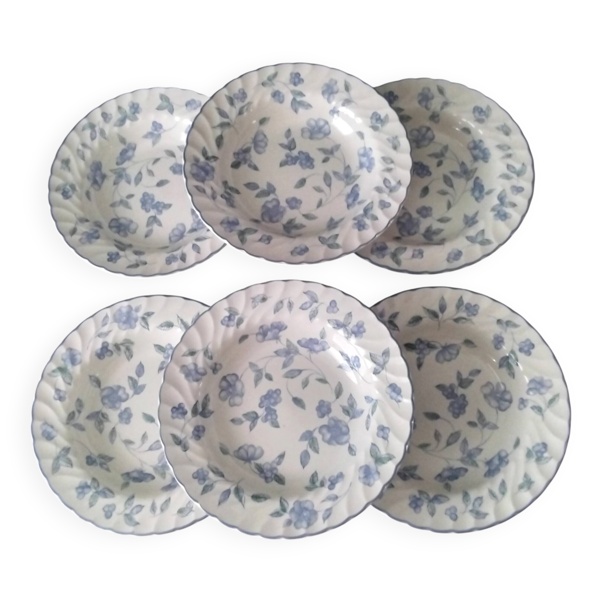 6 Assiettes creuses en porcelaine Anglaise Barratts