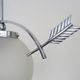 Suspension in chromed metal and glass, space age, arrow crossing a globe. Seventies