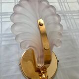 Paire d'appliques feuille verre
