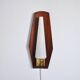 Scandinavian modern danish wall light in teak, brass and opaline glass, 1960s