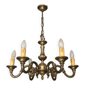 Lustre bronze 6 branches néoclassique