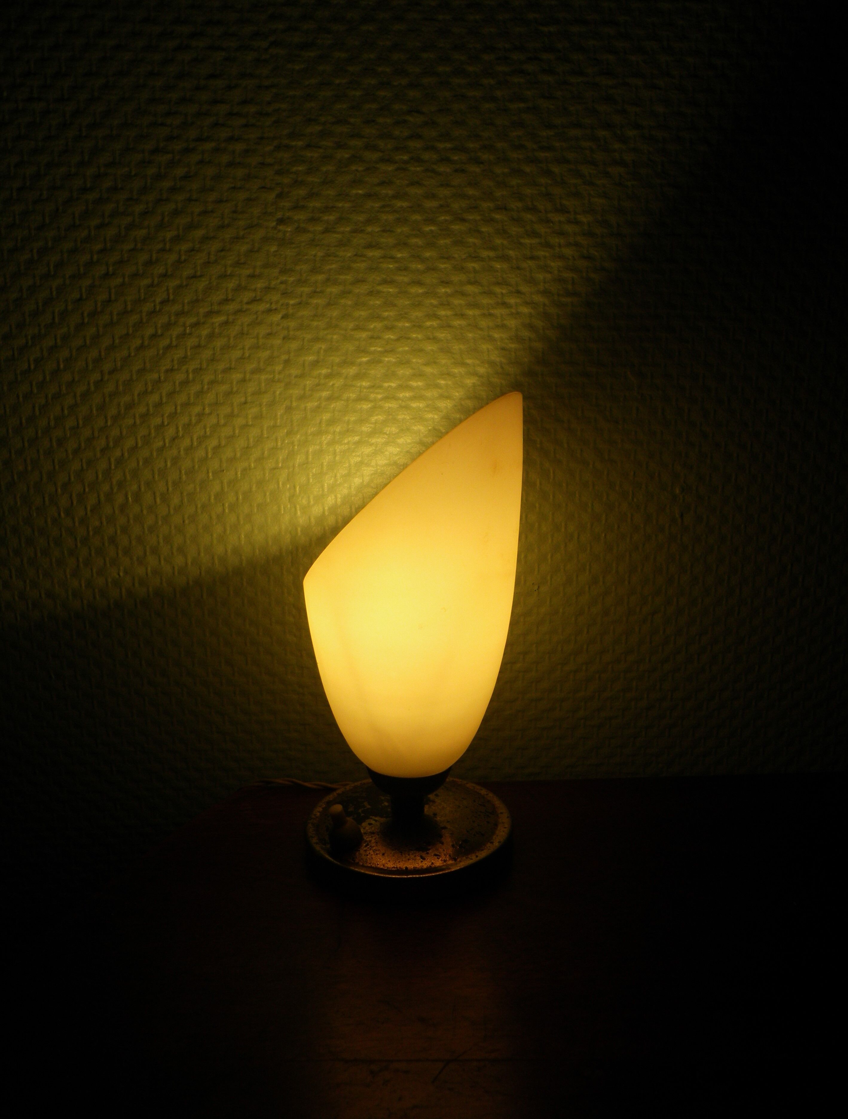 Old table lamp, patina look, 40s/50s