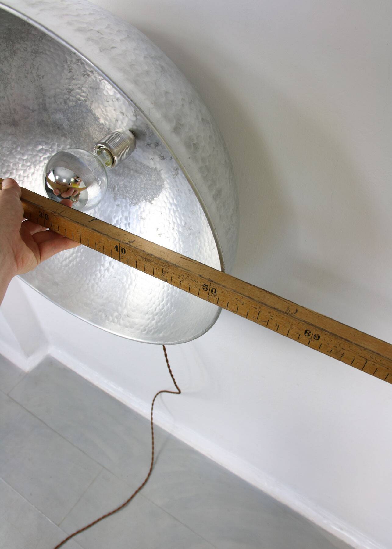 Large Vintage Aluminum Wall Lamp, 70s