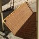 Serving side table door magazine rattan and vintage metal