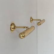 Pair of adjustable vintage brass wall lights, France, 1970.
