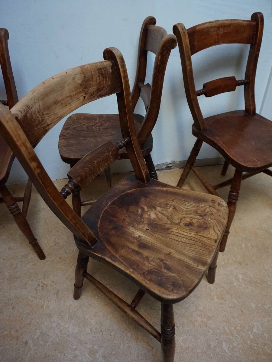 Antique Oxford Windsor chairs, 1850s set of 5