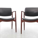 Pair of Scandinavian teak armchairs, model 66