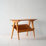 Vintage Scandinavian table with birch display shelf
