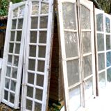 Pair of early 19th century white wood castle windows