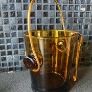 Vintage Amber Glass Ice Bucket