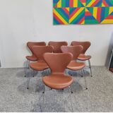Set of 6 3107 butterfly chairs by Arne Jacobsen for Fritz Hansen