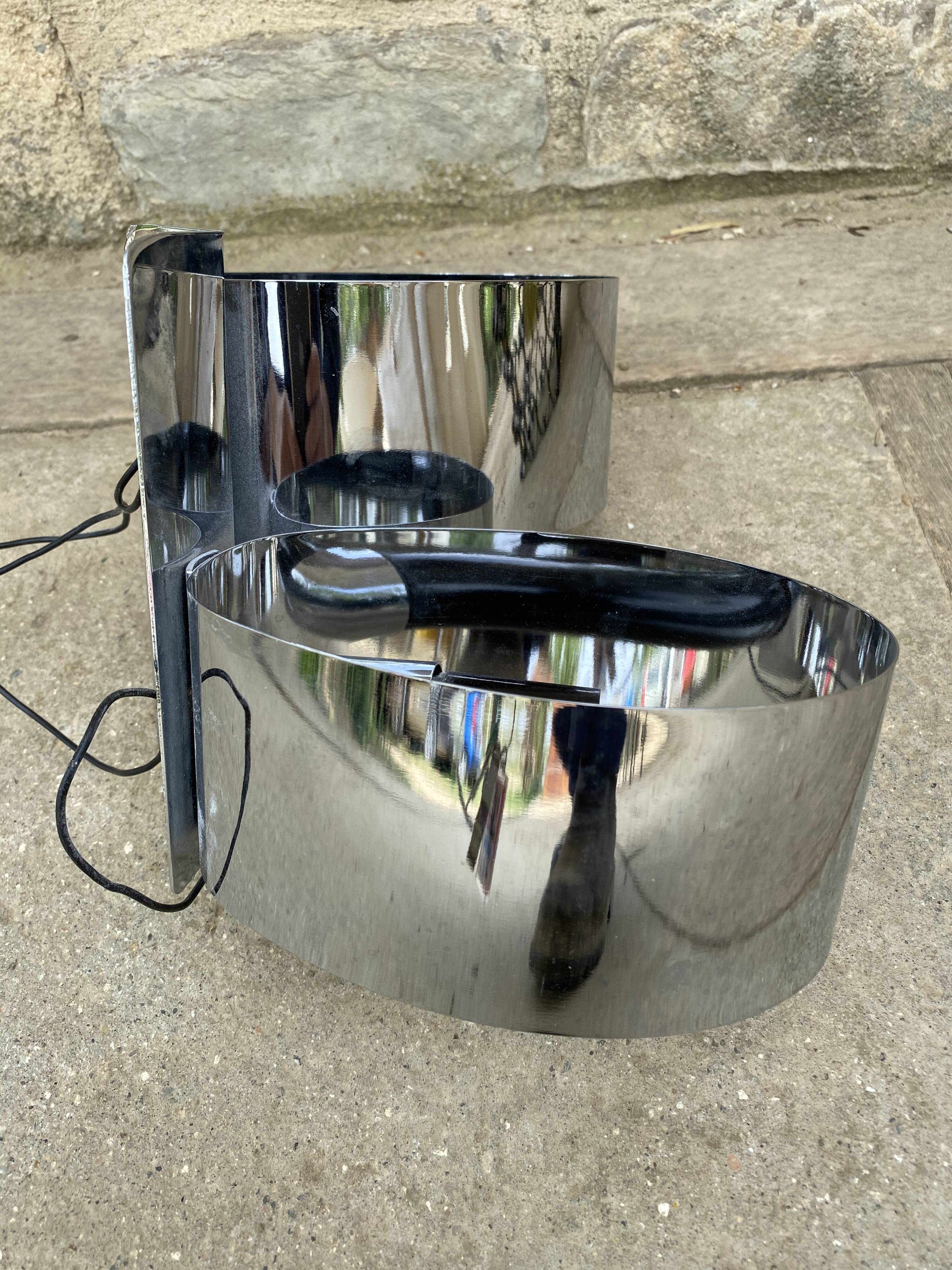 1970 chrome design wall lamp