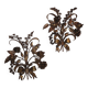 Pair of gold plated wall double candleholders with roses by Hans Kögl, 1960
