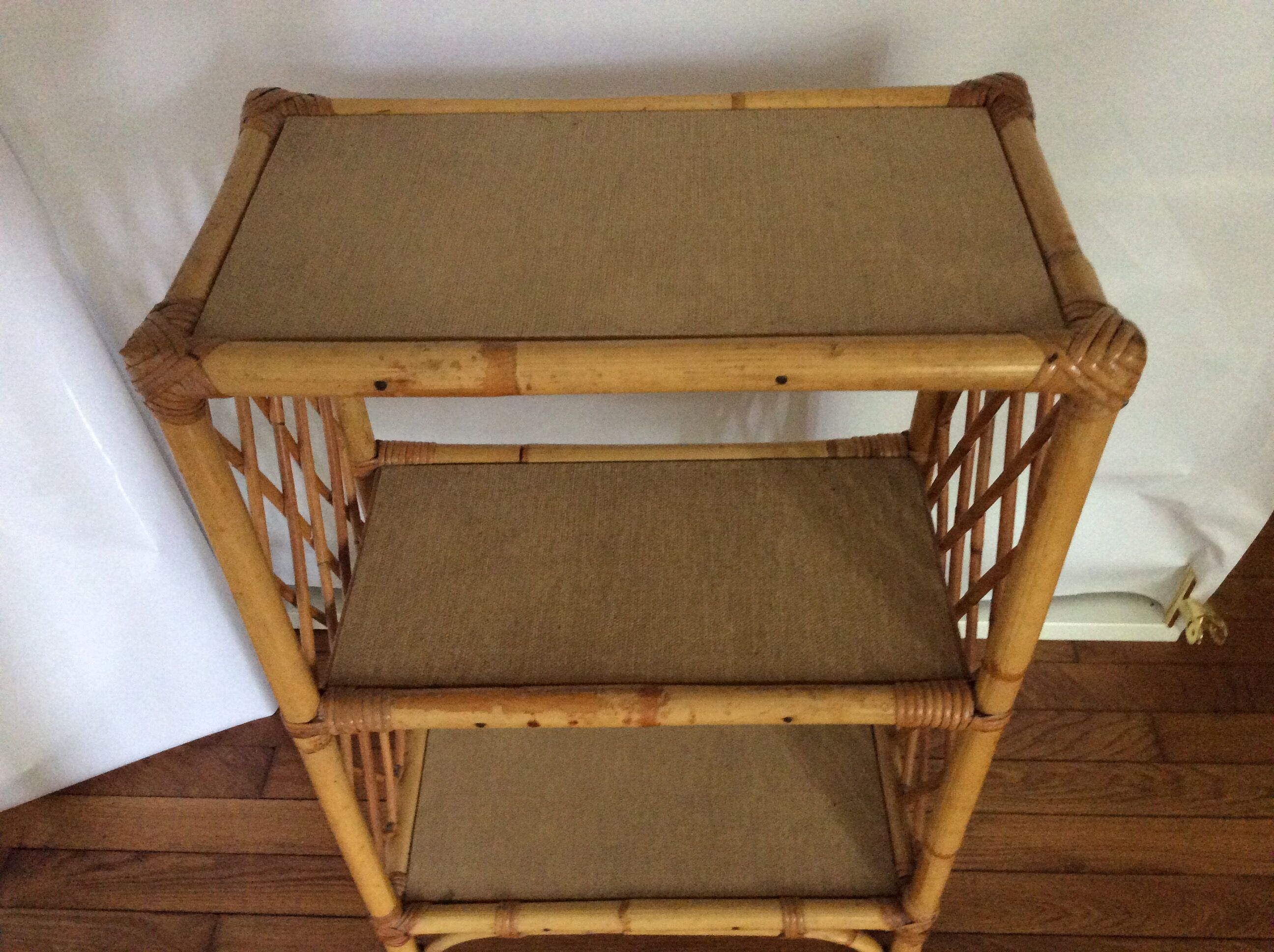 Vintage rattan shelf