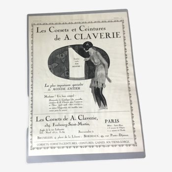 Vintage advertising to frame corset claverie