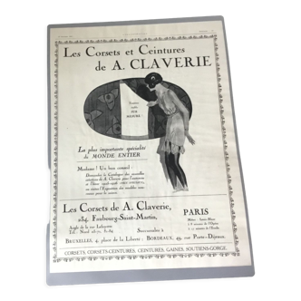 Vintage advertising to frame corset claverie