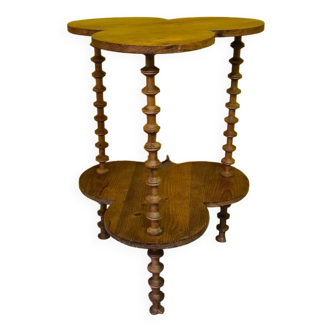 Cloverleaf side table made of walnut, late 19th century