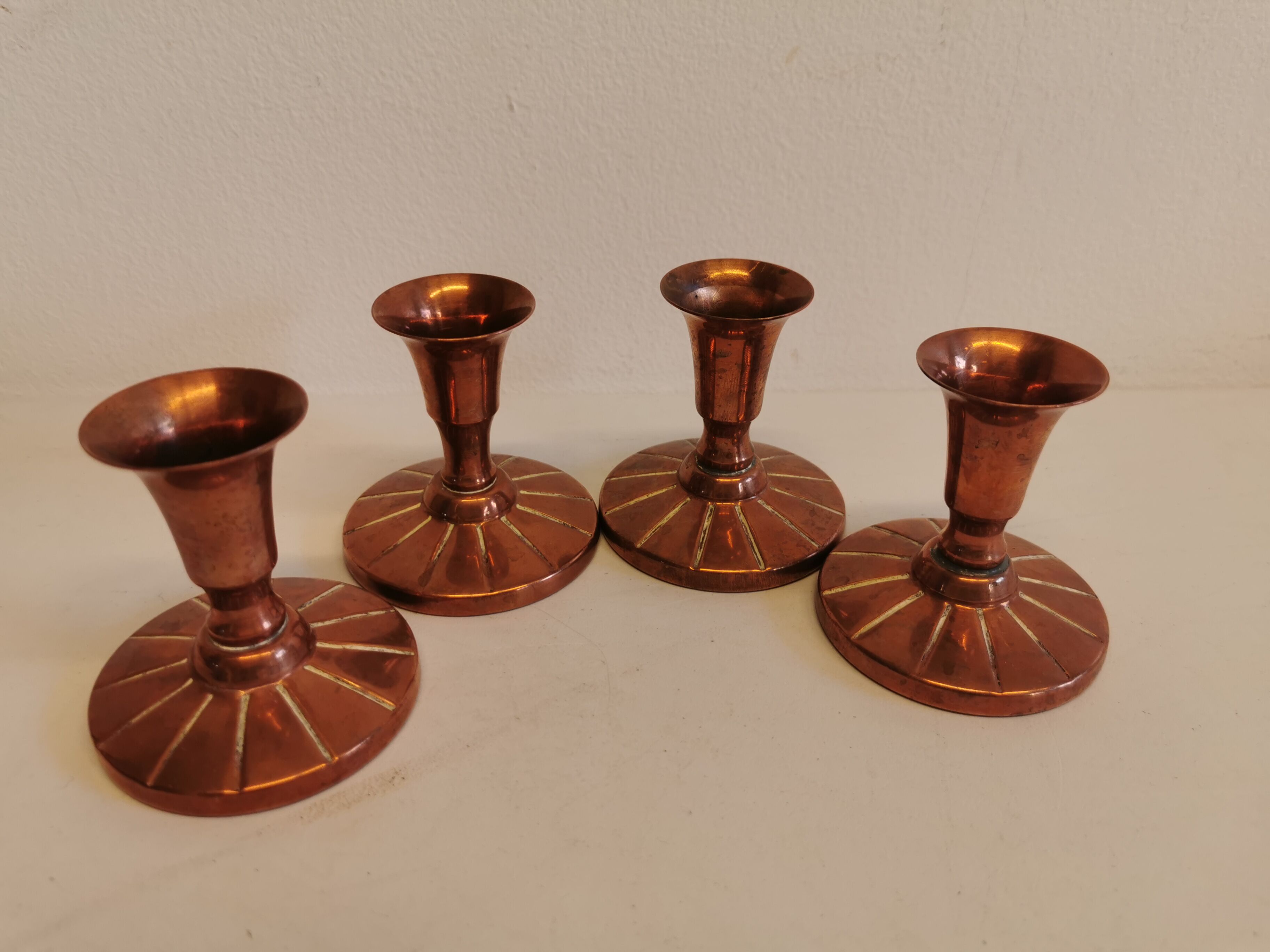 Candlesticks made of copper, Danish design, estimated from the 60s.