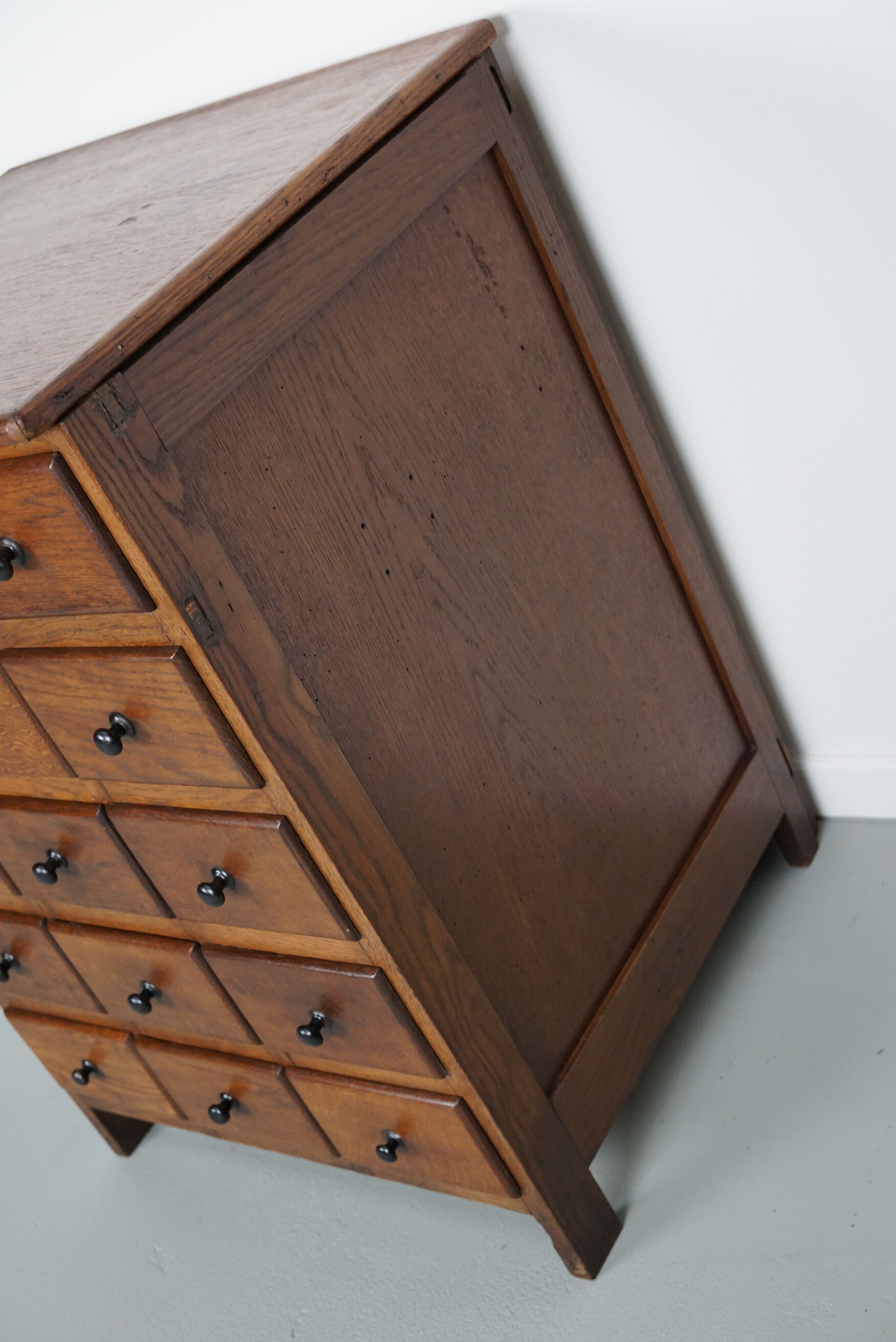 Dutch Oak Apothecary / Barber Cabinet, Early 20th Century