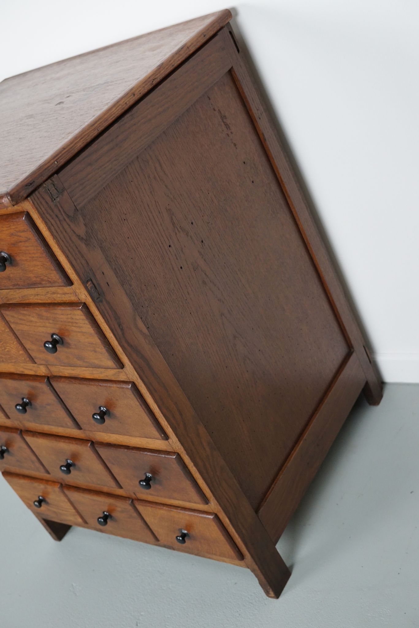 Dutch Oak Apothecary / Barber Cabinet, Early 20th Century