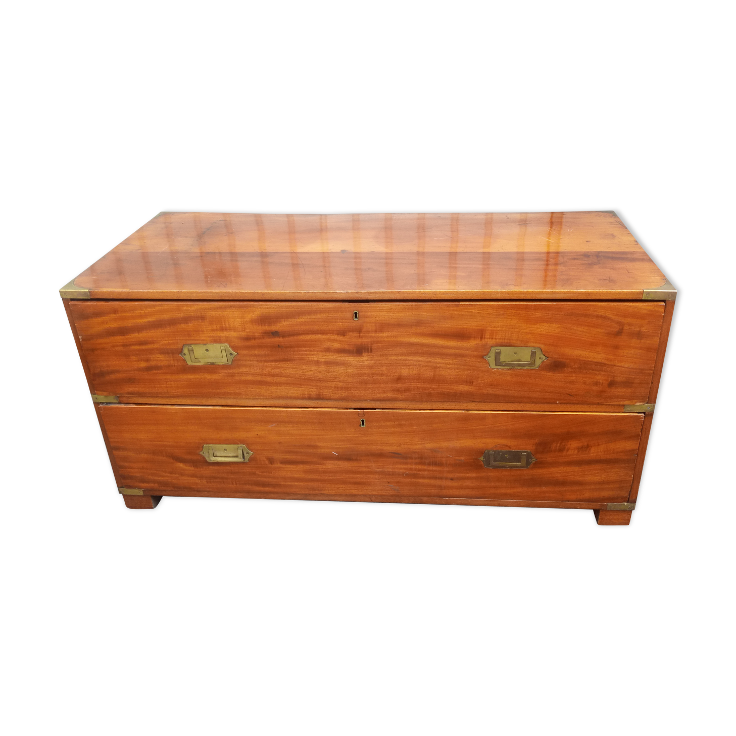 19th century Louis Philippe navy chest in camphrier laughed