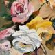 Autumn roses, oil on canvas signed Esterel.
