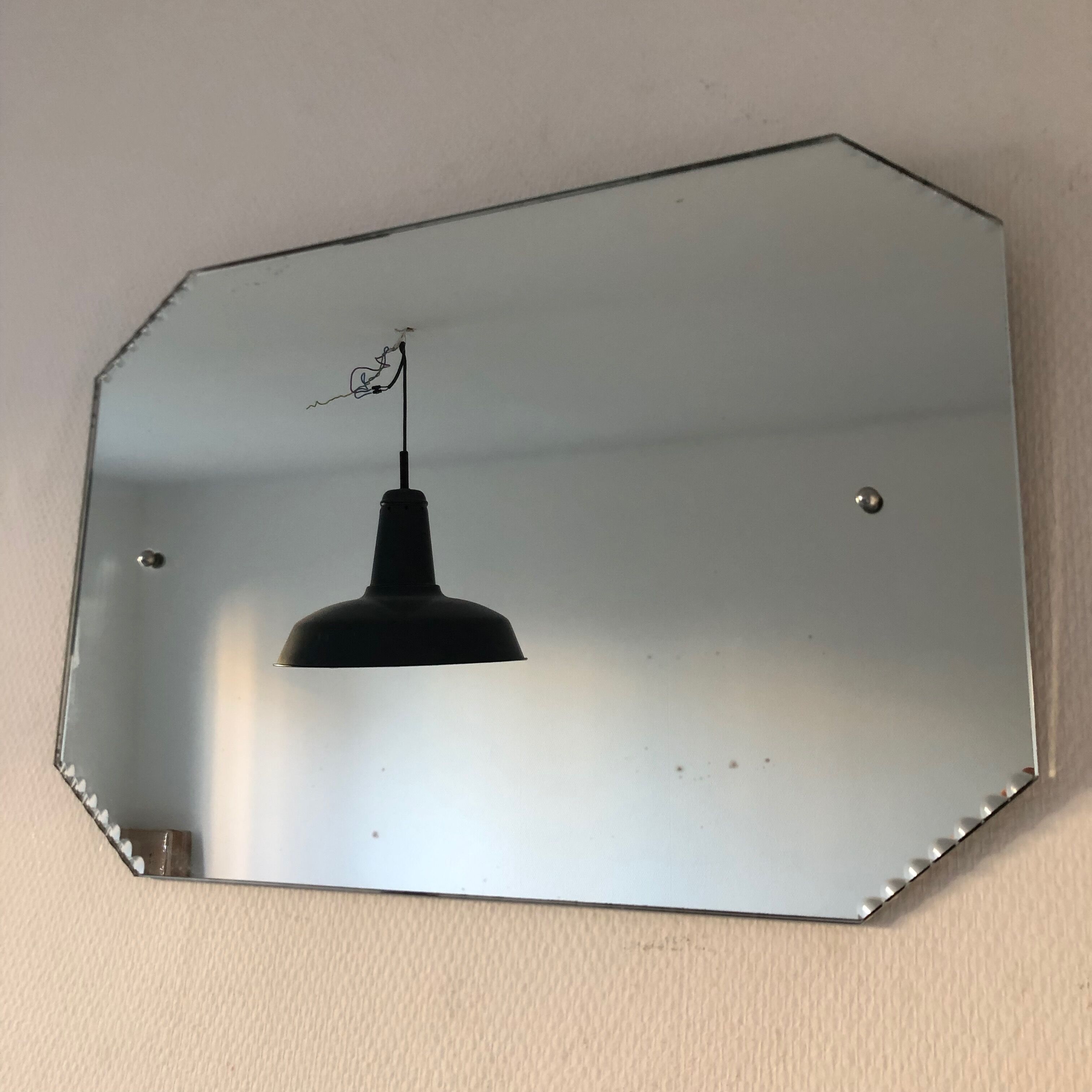 Beveled mirror octagonal 1930 54x36cm