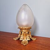 Ceiling light in gilded bronze and crystal globe, early 20th century