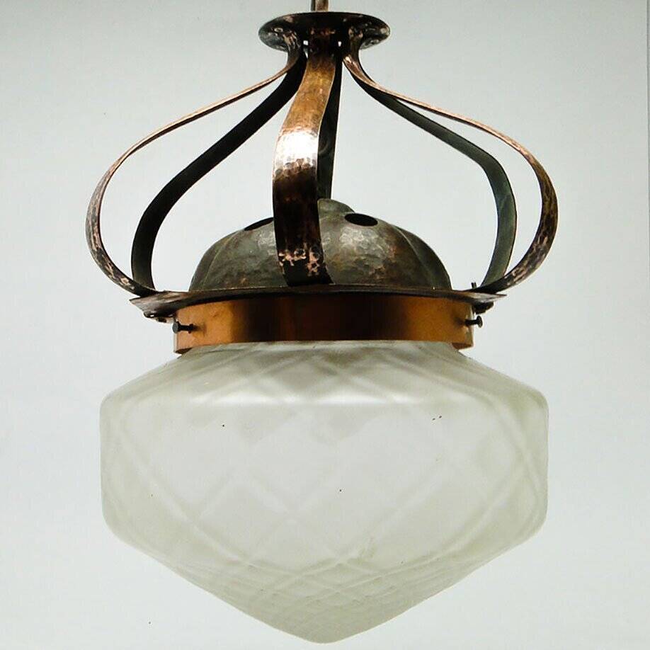 20th century glass pendant lamp, Austro-Hungary, 1890s