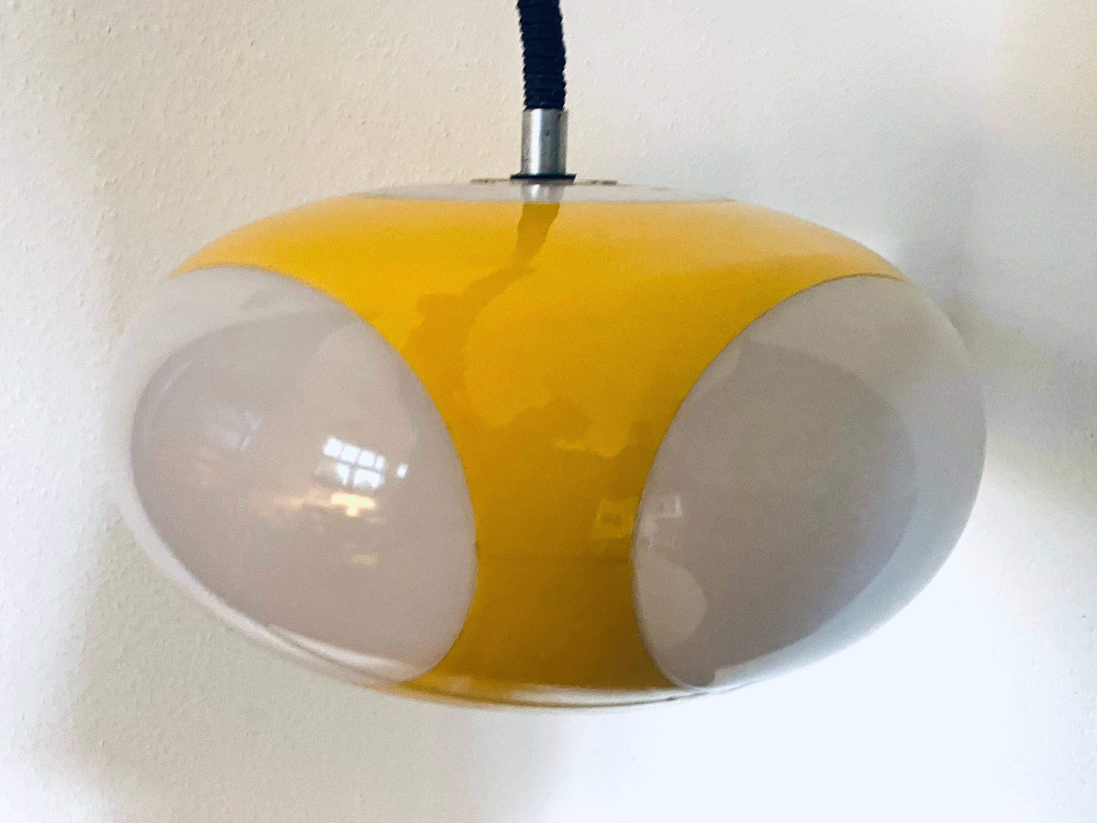 Vintage Yellow Plastic Ufo Ceiling Lamp by Luigi Colani for Massiv, Belgium, 1970s