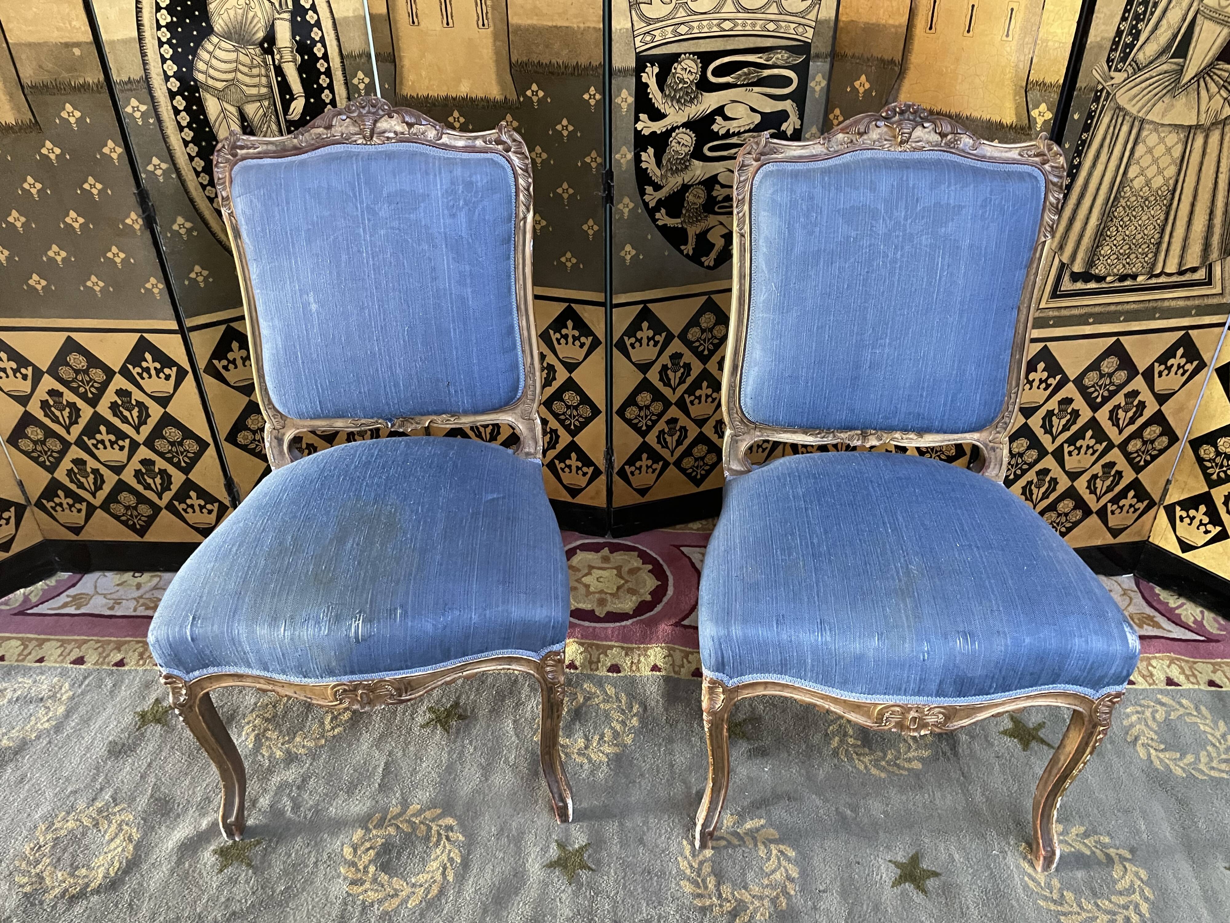Complete living room louis XV style gilded wood 1900