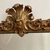 Old mirror louis Philippe Dore gold leaf pediment gilded fireplace