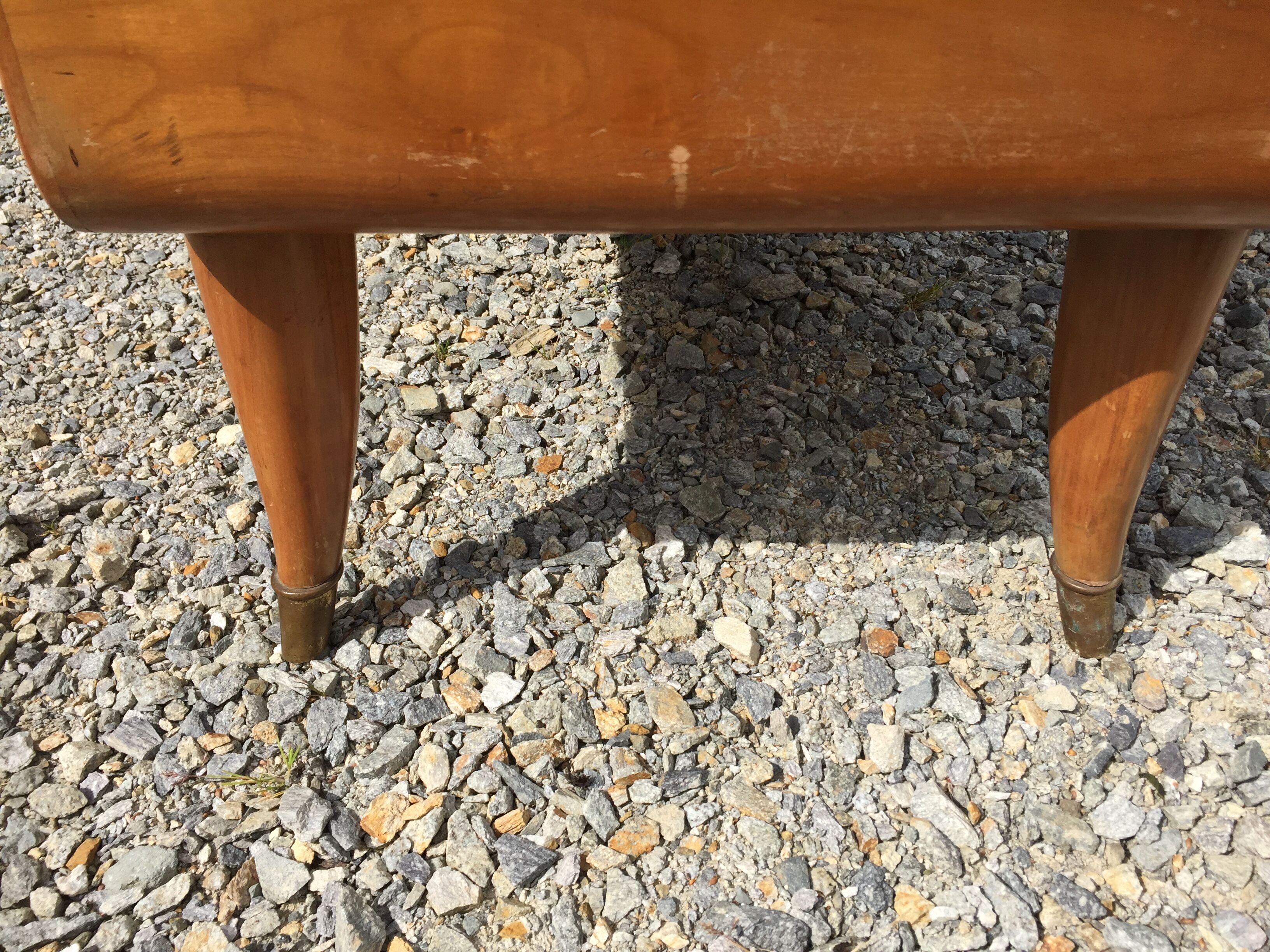 Vintage secretary desk, known as donkey's back, in cherry wood, Italian by Marelli & Fratelli.